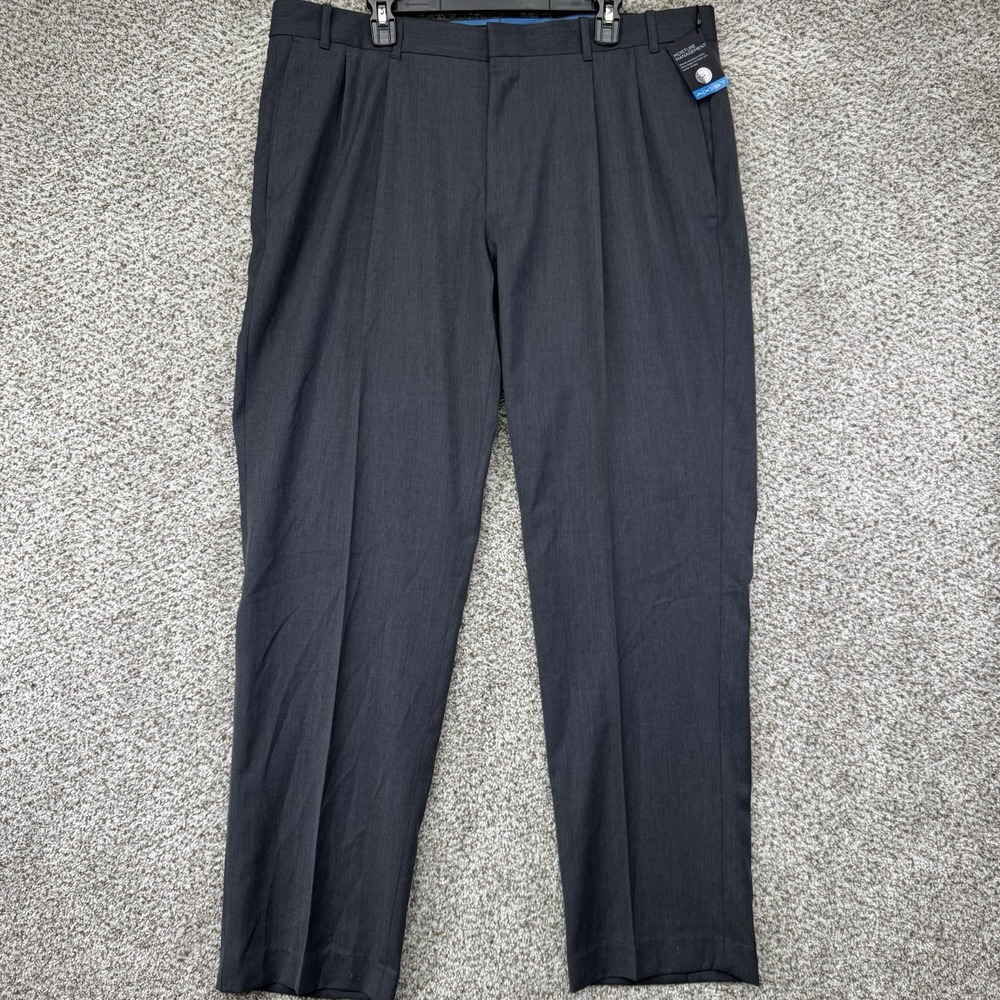 NEW Axist Dress Pants Men's 40x32 Pleated Straight Heather Charcoal Gray Casual
